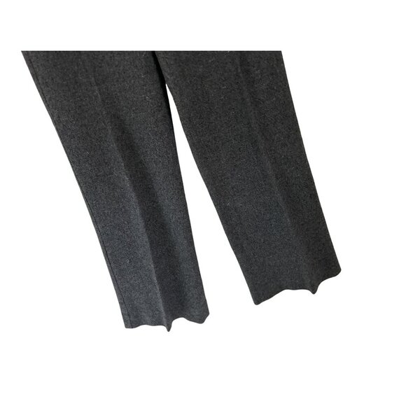 THEORY Wool Blend Trousers Heather Gray Site Buckles Wide Leg Size 8 - Picture 3 of 11